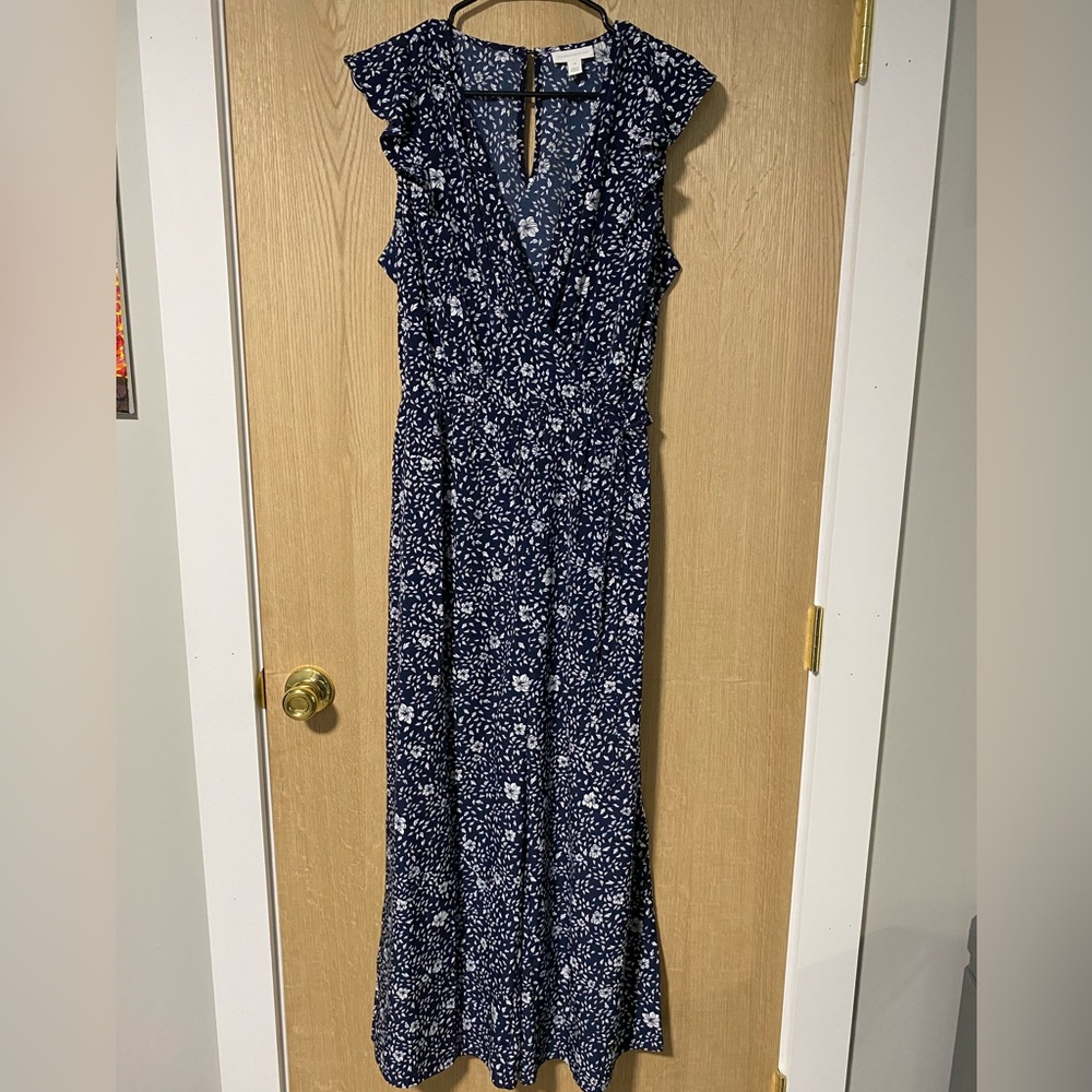 Charter Club Navy Floral jumpsuit size 14